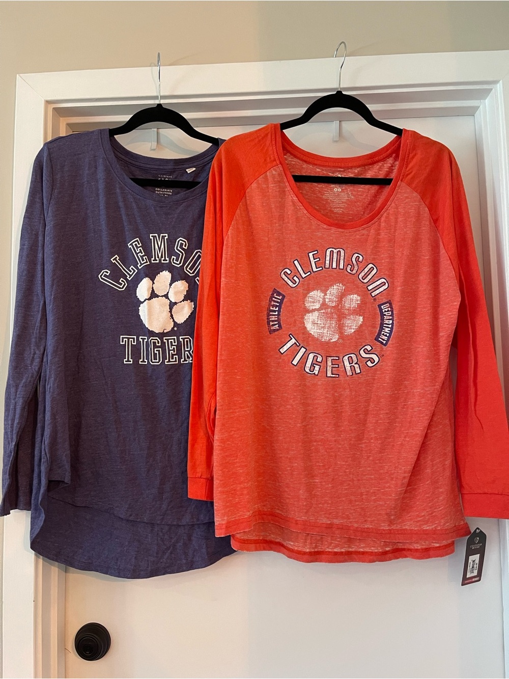 Clemson Tigers Long Sleeve Tee - Set of 2 - XL - NEW